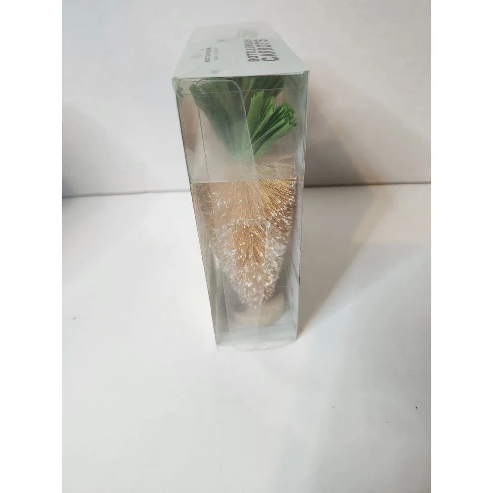 3 Piece Bottle Brush Carrot Decor Easter Spring Orange NEW